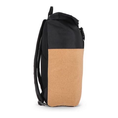 Sac à dos à roulettes en liège et R-PET 18L Noir | sans marquage | non disponible | non disponible | non disponible