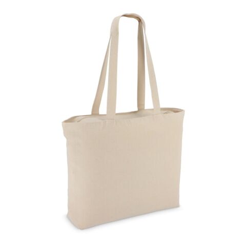 Sac fourre-tout en coton avec fermeture éclair OEKO-TEX® 47 x 11 x 35cm 320g/m² Ecru