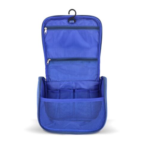 Trousse de toilette de voyage Kora en rPET 300D Bleu / Blanc | sans marquage | non disponible | non disponible