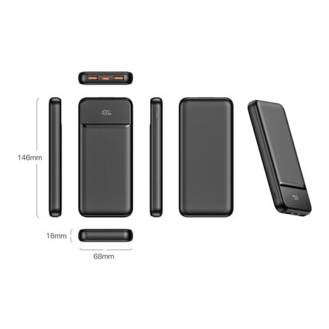 Powerbank Nolu avec écran LED 10 000 mAh noir | sans marquage | non disponible | non disponible