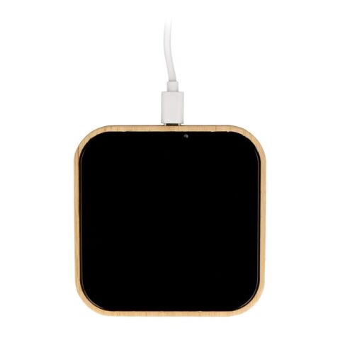 Chargeur sans fil bambou et verre 10W Noir | sans marquage | non disponible | non disponible | non disponible