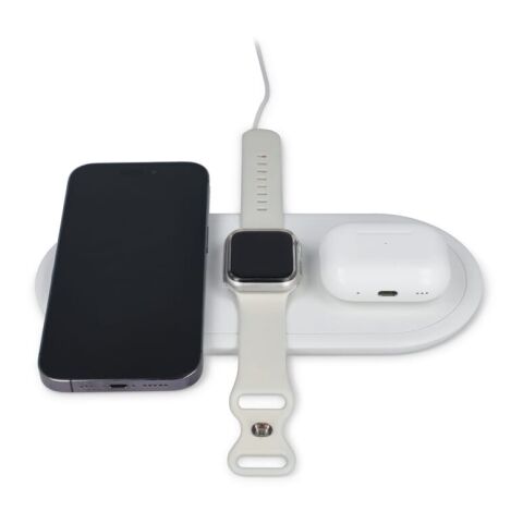 Chargeur sans fil rapide 3-en-1 15W téléphones / Apple Watch / AirPod Blanc | sans marquage | non disponible | non disponible