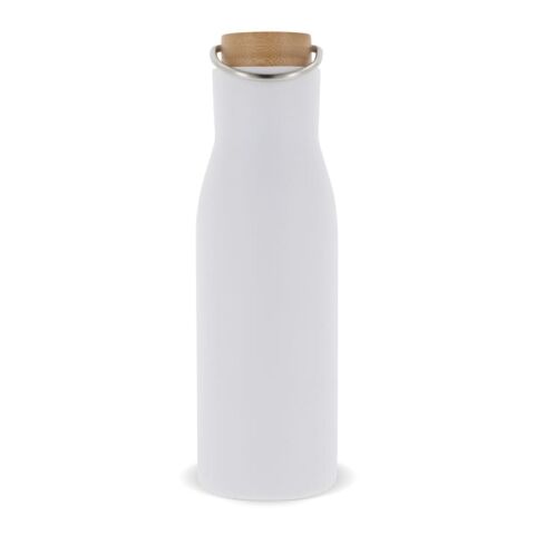 Bouteille isotherme avec couvercle en bambou 500ml Blanc | sans marquage | non disponible | non disponible | non disponible