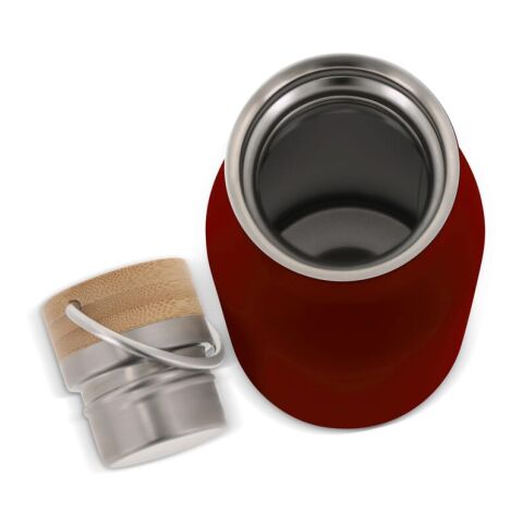 Bouteille isotherme avec couvercle en bambou 500ml Rouge foncé | sans marquage | non disponible | non disponible | non disponible