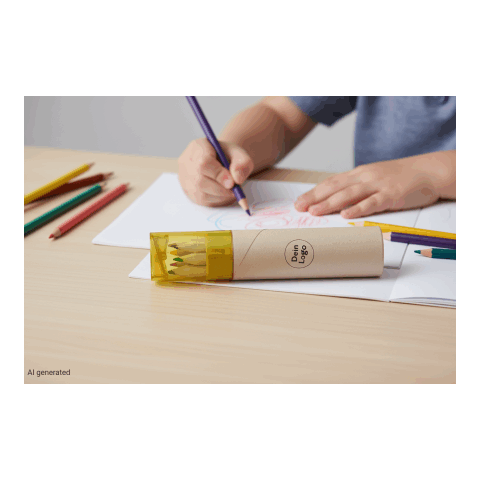 Tube de 6 crayons de couleur Bleu | sans marquage | non disponible | non disponible | non disponible