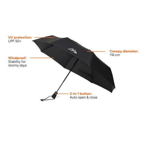 Parapluie tempête 23'' en rPET AWARE™ Nordic Drift Trail noir | sans marquage | non disponible | non disponible