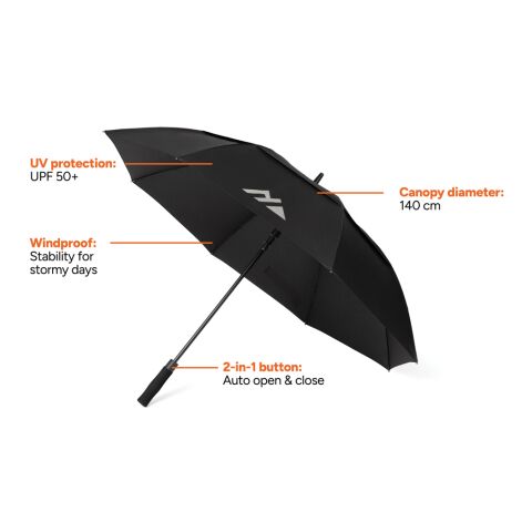 Parapluie tempête 27'' en RPET AWARE™ Nordic Drift Trail noir | sans marquage | non disponible | non disponible
