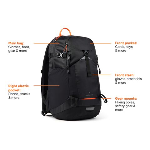 Sac à dos 24L en RCS Nordic Drift Trail noir-orange | sans marquage | non disponible | non disponible