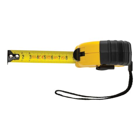 Mètre ruban 5M/19 mm en plastique recyclé RCS jaune-noir | sans marquage | non disponible | non disponible