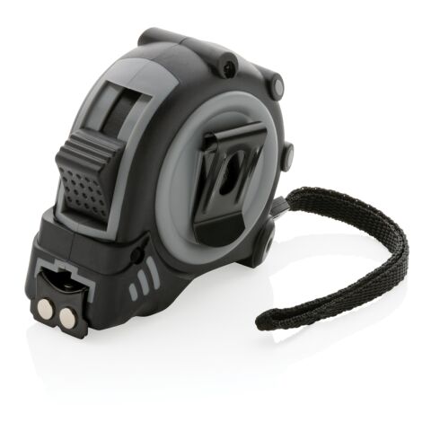 Mètre ruban Grip 5M/19mm en plastique recyclé RCS gris-noir | sans marquage | non disponible | non disponible