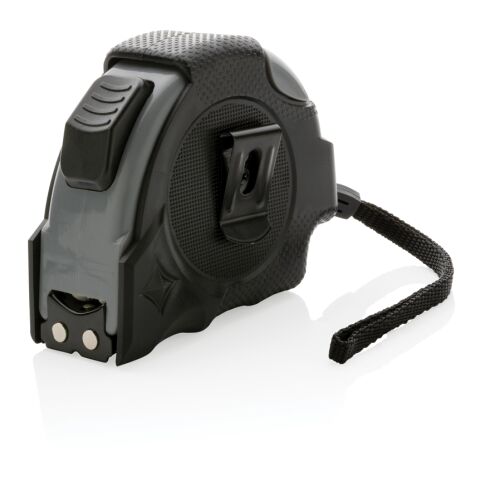 Mètre ruban Auto stop 8M/25mm en plastique recyclé RCS noir | sans marquage | non disponible | non disponible