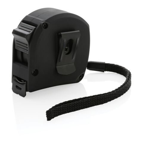 Mètre ruban 5M/19mm en plastique recyclé RCS et bambou FSC® noir | sans marquage | non disponible | non disponible