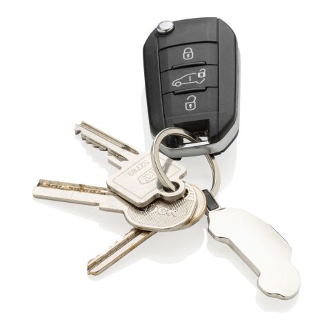 Porte-clés voiture en alliage de zinc recyclé RCS argent | sans marquage | non disponible | non disponible