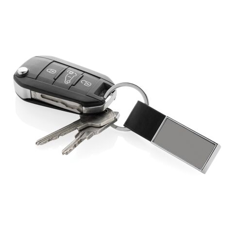 Porte-clés luxe en PU et alliage de zinc recyclé RCS noir | sans marquage | non disponible | non disponible