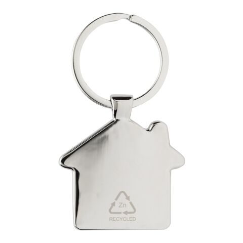 Porte-clés maison en alliage de zinc RCS et bambou argent-marron | sans marquage | non disponible | non disponible