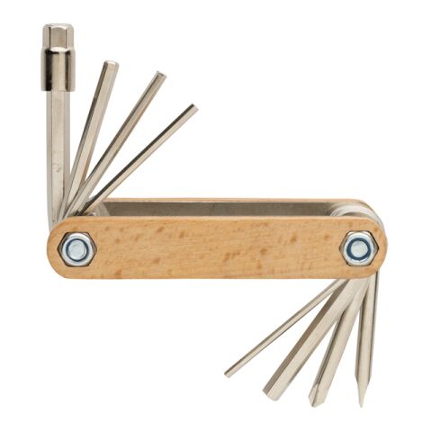 Outil multifonctions avec clé Allen en bois FSC® marron | sans marquage | non disponible | non disponible