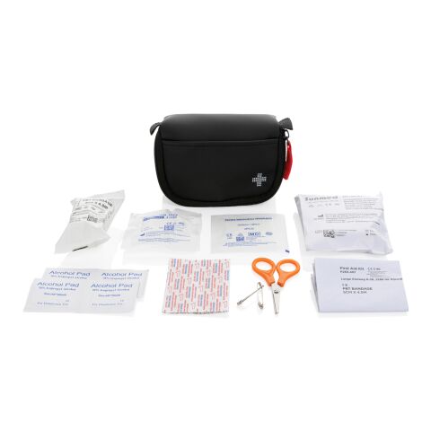 Set premiers secours taille poste en PU nubuck recyclé RCS noir | sans marquage | non disponible | non disponible
