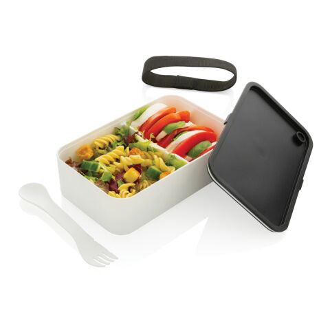 Lunch box avec cuichette en rPP GRS blanc | sans marquage | non disponible | non disponible