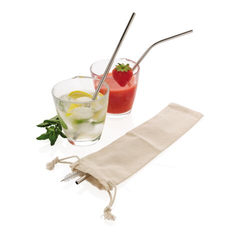 Set de pailles en acier inoxydable argent | sans marquage | non disponible | non disponible