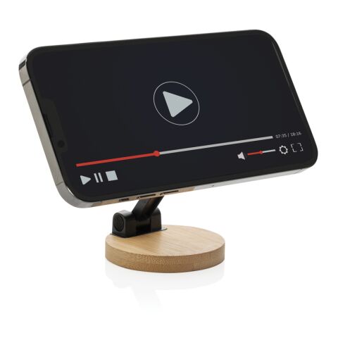 Support téléphone en plastique RCS et bambou Magmount noir-marron | sans marquage | non disponible | non disponible