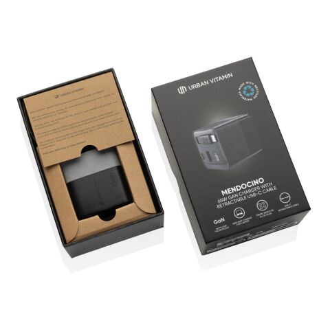 Chargeur 65W GaN avec câble Urban Vitamin Mendocino noir | sans marquage | non disponible | non disponible