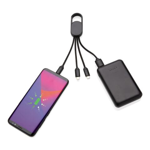 Câble 4 en 1 avec mousqueton noir | sans marquage | non disponible | non disponible