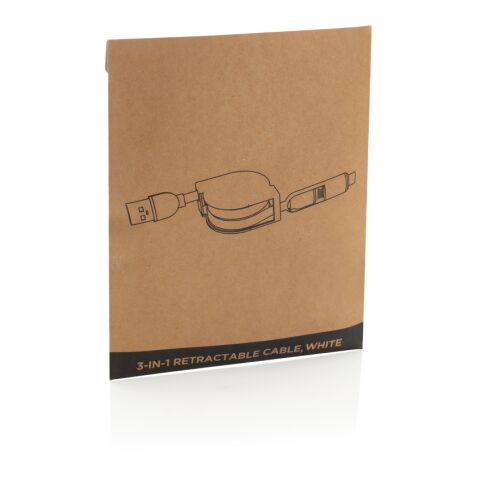 Câble rétractable 3 en 1 gris | sans marquage | non disponible | non disponible