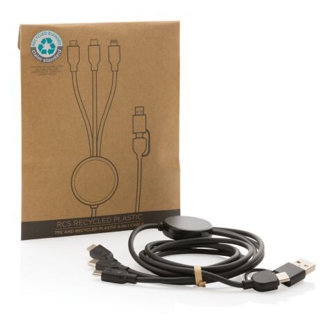 Câble 6 en 1 en TPE et plastique recyclé RCS noir | sans marquage | non disponible | non disponible