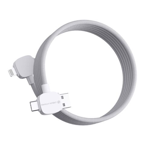 Câble 65W en TPE/PET RCS recyclé Urban Vitamin Stockton blanc | sans marquage | non disponible | non disponible