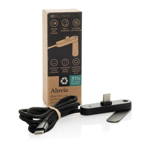 Câble Aluvia RCS 65W PD avec support de téléphone réglable noir | sans marquage | non disponible | non disponible
