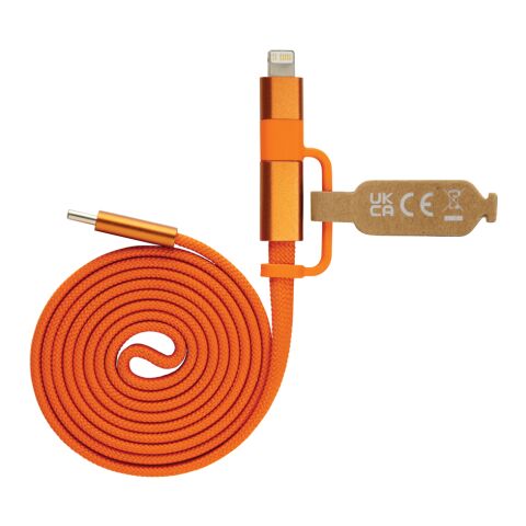 Câble magnétique 60W 2 en 1 Arc en PET RCS orange | sans marquage | non disponible | non disponible