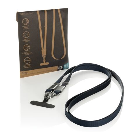 Lanière en PET recyclé RCS Nivo bleu marine | sans marquage | non disponible | non disponible
