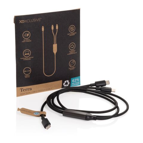 Câble 100W à double sortie USB-C Terra RCS noir-gris