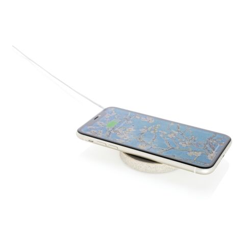 Chargeur sans fil rond en fibre de paille de 5W marron | sans marquage | non disponible | non disponible