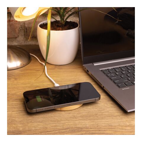 Chargeur sans fil 15W en bambou FSC® marron | sans marquage | non disponible | non disponible