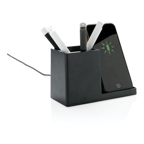 Chargeur 10W avec porte-stylo FSC® et RCS Ontario noir | sans marquage | non disponible | non disponible