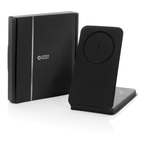 Chargeur magnétique 15W en PU recyclé RCS Swiss Peak noir | sans marquage | non disponible | non disponible