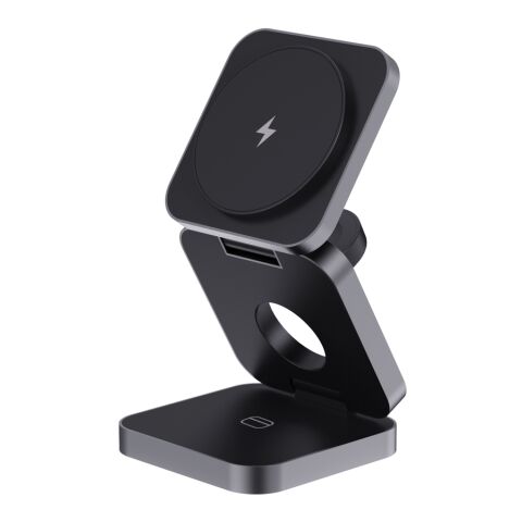 Chargeur 15W pliable 3 en 1 en aluminium recyclé RCS Terra gris | sans marquage | non disponible | non disponible