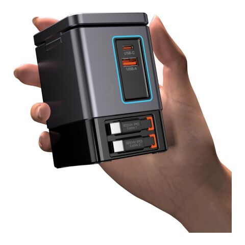 Chargeur 105W avec câbles Urban Vitamin Sacramento gris-noir | sans marquage | non disponible | non disponible