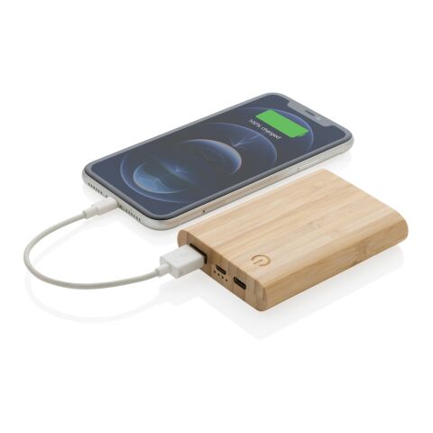 Batterie de secours 5000 mAh en bambou certifié FSC ® marron | sans marquage | non disponible | non disponible