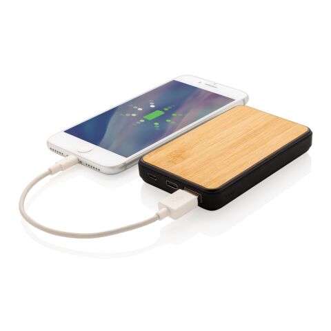 Batterie de secours 5000mAh en plastique recyclé FSC® et RCS marron | sans marquage | non disponible | non disponible