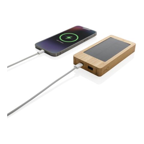 Batterie de secours solaire 10.000mAh en bambou Sunwick marron | sans marquage | non disponible | non disponible