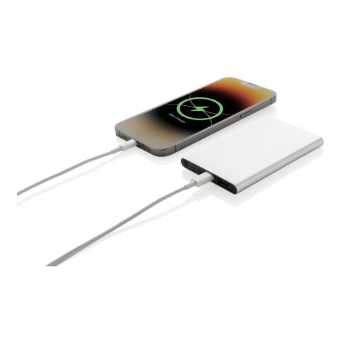 Powerbank 4000mAh en plastique recyclé/aluminium RCS argent | sans marquage | non disponible | non disponible