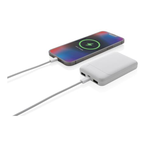 Powerbank 5000 mAh en plastique recyclé RCS blanc | sans marquage | non disponible | non disponible
