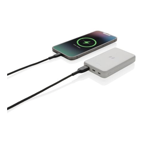 Powerbank 5000mAh avec induction 5W en plastique recyclé RCS blanc | sans marquage | non disponible | non disponible