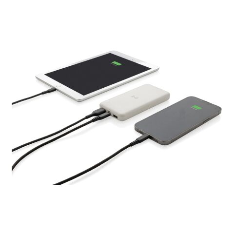 Powerbank avec induction en plastique recyclé RCS blanc | sans marquage | non disponible | non disponible