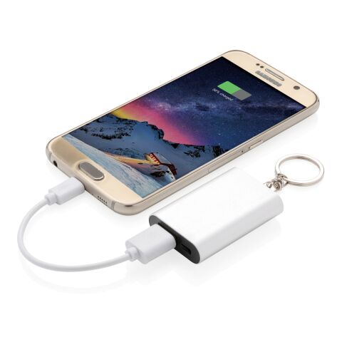 Porte-clés powerbank 1000mAh argent | sans marquage | non disponible | non disponible | non disponible