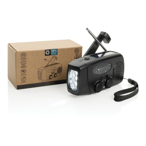 Radio d'urgence en plastique recyclé RCS RescueWave noir | sans marquage | non disponible | non disponible