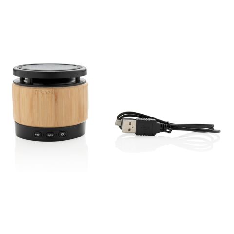 Enceinte 3W avec chargeur à induction en bambou marron-noir | sans marquage | non disponible | non disponible