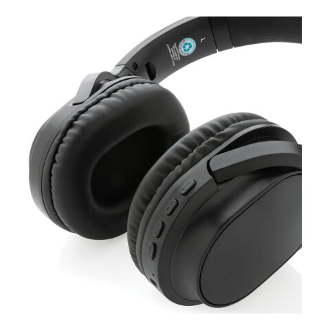 Casque sans fil pliable en plastique recyclé RCS Elite noir | sans marquage | non disponible | non disponible